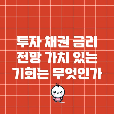 투자 채권 금리 전망: 가치 있는 기회는 무엇인가?