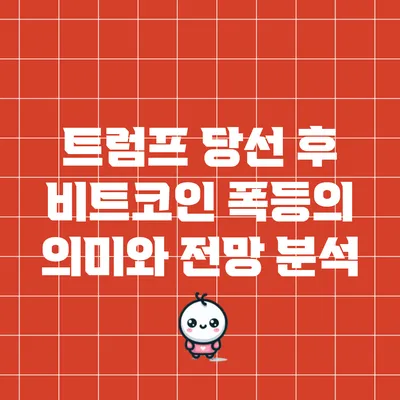 트럼프 당선 후 비트코인 폭등의 의미와 전망 분석