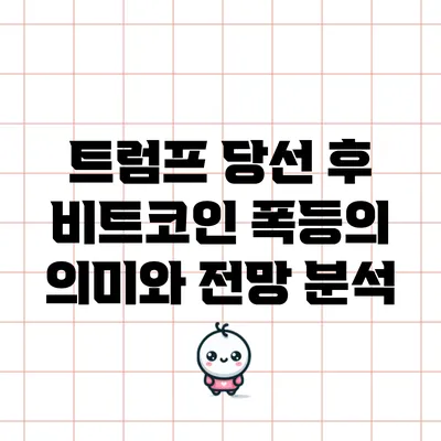 트럼프 당선 후 비트코인 폭등의 의미와 전망 분석