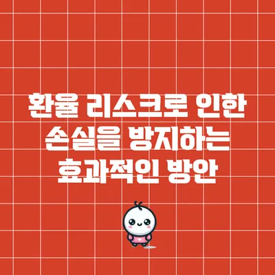환율 리스크로 인한 손실을 방지하는 효과적인 방안