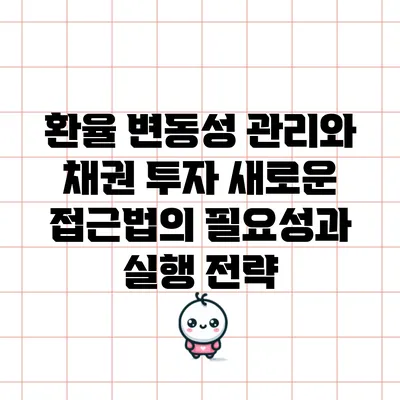 환율 변동성 관리와 채권 투자: 새로운 접근법의 필요성과 실행 전략