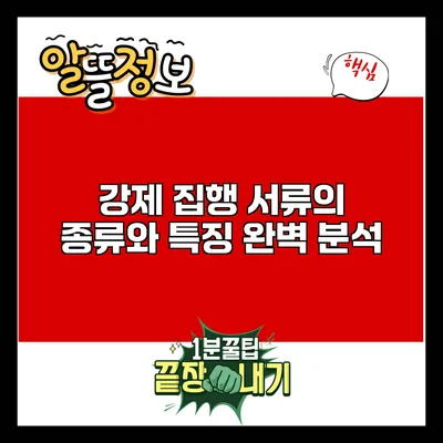 강제 집행 서류의 종류와 특징 완벽 분석