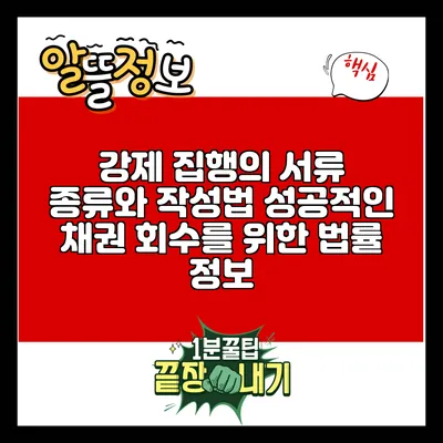 강제 집행의 서류 종류와 작성법: 성공적인 채권 회수를 위한 법률 정보