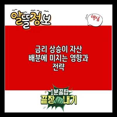 금리 상승이 자산 배분에 미치는 영향과 전략