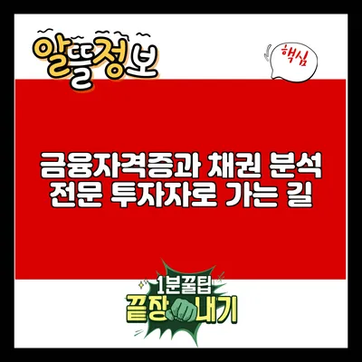 금융자격증과 채권 분석: 전문 투자자로 가는 길