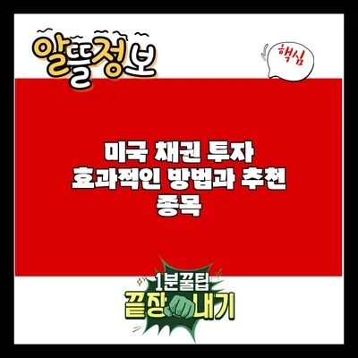 미국 채권 투자 효과적인 방법과 추천 종목