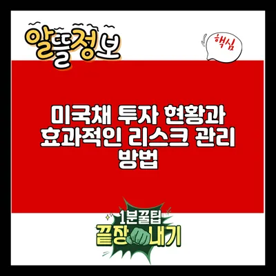 미국채 투자 현황과 효과적인 리스크 관리 방법