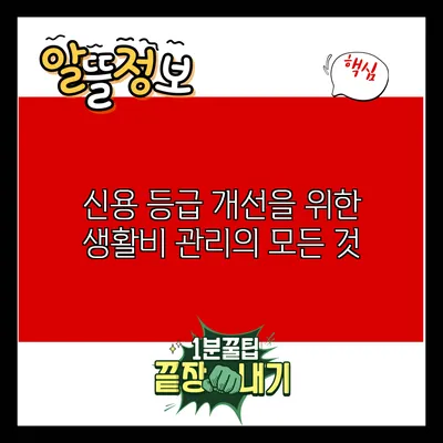 신용 등급 개선을 위한 생활비 관리의 모든 것