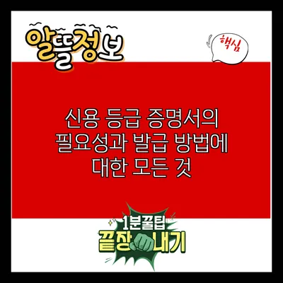 신용 등급 증명서의 필요성과 발급 방법에 대한 모든 것