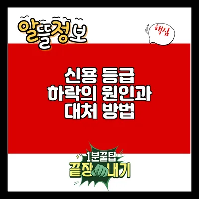 신용 등급 하락의 원인과 대처 방법