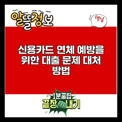 신용카드 연체 예방을 위한 대출 문제 대처 방법