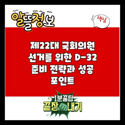 제22대 국회의원 선거를 위한 D-32 준비 전략과 성공 포인트