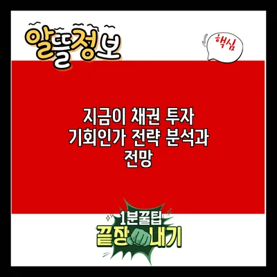 지금이 채권 투자 기회인가? 전략 분석과 전망