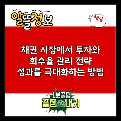 채권 시장에서 투자와 회수율 관리 전략: 성과를 극대화하는 방법