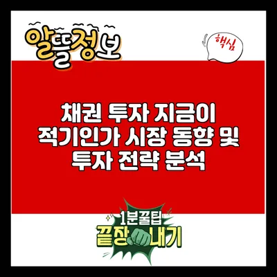 채권 투자: 지금이 적기인가? 시장 동향 및 투자 전략 분석