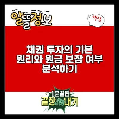 채권 투자의 기본 원리와 원금 보장 여부 분석하기