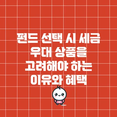 펀드 선택 시 세금 우대 상품을 고려해야 하는 이유와 혜택