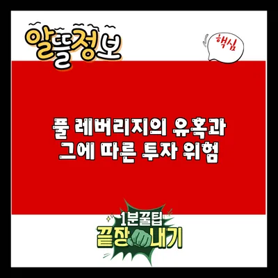 풀 레버리지의 유혹과 그에 따른 투자 위험