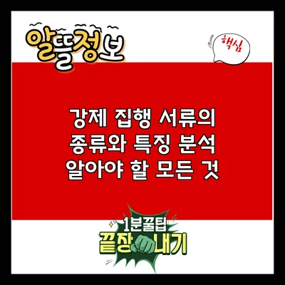 강제 집행 서류의 종류와 특징 분석: 알아야 할 모든 것
