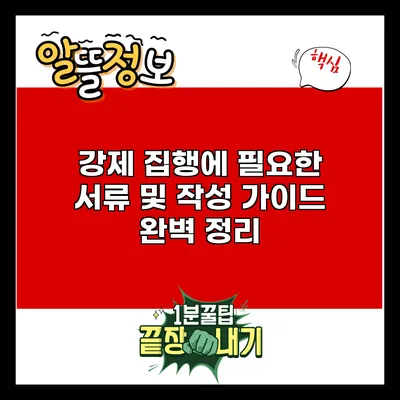 강제 집행에 필요한 서류 및 작성 가이드 완벽 정리