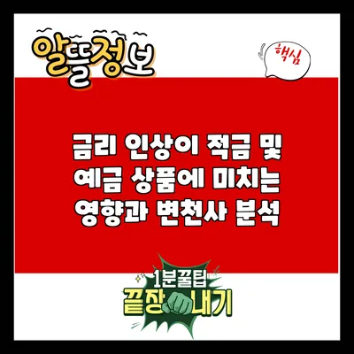 금리 인상이 적금 및 예금 상품에 미치는 영향과 변천사 분석