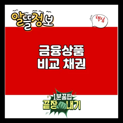 금융상품 비교: 채권