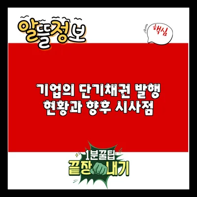 기업의 단기채권 발행 현황과 향후 시사점