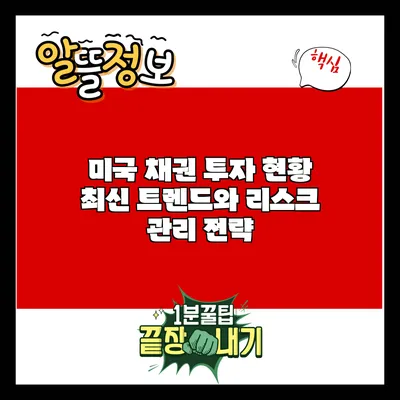 미국 채권 투자 현황: 최신 트렌드와 리스크 관리 전략