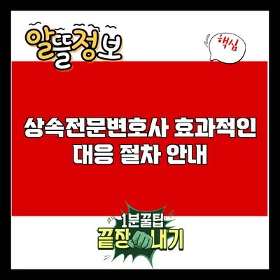 상속전문변호사: 효과적인 대응 절차 안내