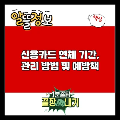 신용카드 연체 기간, 관리 방법 및 예방책
