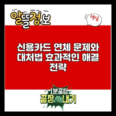 신용카드 연체 문제와 대처법: 효과적인 해결 전략