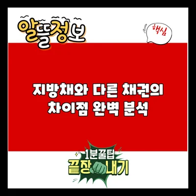 지방채와 다른 채권의 차이점 완벽 분석