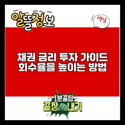 채권 금리 투자 가이드: 회수율을 높이는 방법