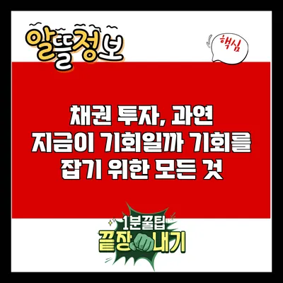 채권 투자, 과연 지금이 기회일까? 기회를 잡기 위한 모든 것
